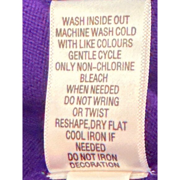 CCC Detailed Purple Sequined Long Sleeve 1990s Vintage Knit Cardigan Size Medium - Picture 6 of 8